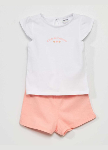 Белая всесезон пижама (комплект),белый-розовый, Kiabi