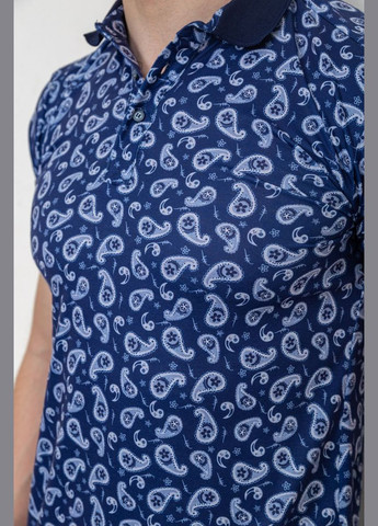 Синяя футболка-поло мужское с принтом, цвет темно-синий, для мужчин Ager