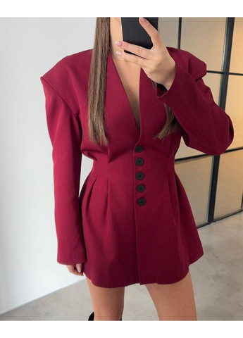 Бордовое повседневный женское платье-жакет Україна