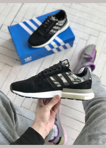Черные демисезонные кроссовки мужские и женские adidas zx 500 black | адидас zx 500 черные No Brand