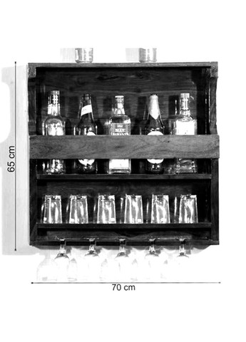 Настінна винна полиця з дерева Цуруга капучино (ПНК-006409) No Brand (327424425)