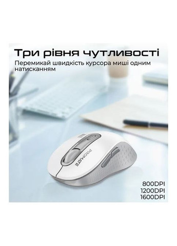 Мишка (ken.white) Promate Ken Wireless/Bluetooth White (316222957)