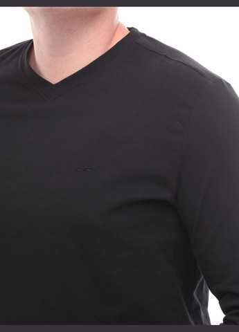 Черный демисезонный повседневный лонгслив Jean Piere однотонный