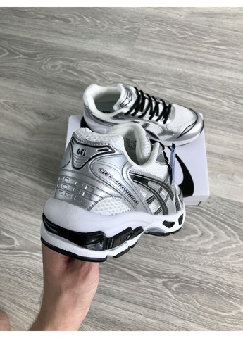Срібні Осінні кросівки чоловічі і жіночі asics gel-kayano 14 white silver black | асікс гель-каяно 14 срібні No Brand