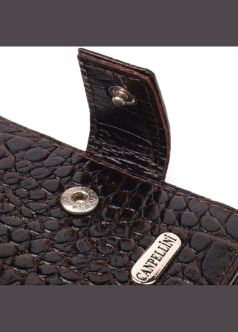 Оригінальний чоловічий гаманець із натуральної фактурної шкіри 21513 Коричневий Canpellini (329147936)