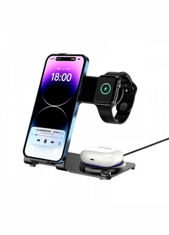 Беспроводное зарядное устройство Power Air Wireless Charger 3-in-1 15W Black Wi-W005 WIWU (301087017)