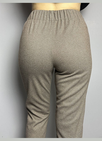 Жіночі твідові брюки коричнево-сірі великого розміру Modna MKJL109013-1 Modna KAZKA (277159982)