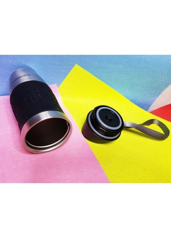 Термокружка с ручкой-ремешком EB-623 380 мл Термос чашка Нержавеющая сталь с силиконовым нескользящим держателем Edenberg (373020064)