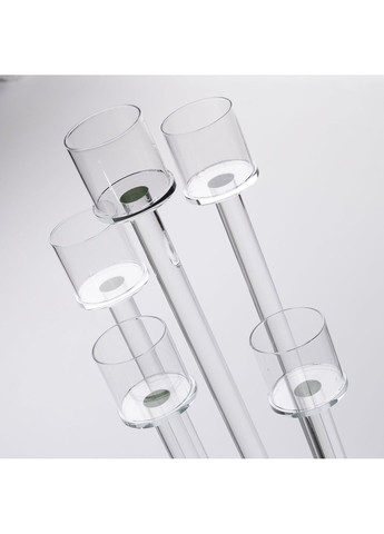 Подсвечник стеклянный Yiwu на 5 свечей с круглым основанием 56.5 см HP-4-16 No Brand (352527736)