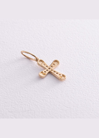 Хрестик у жовтому золоті з фіанітами п03759 Oniks (264024309)