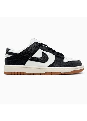 Кроссовки женские и мужские Nike SB Dunk Black Croc | Найк СБ Данк черно-белые No Brand чёрно-белые демисезоны (375297215)