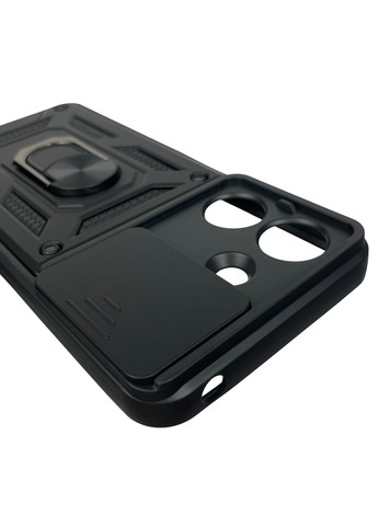 Чехол для POCO C65 бронированный с кольцом со шторкой на камеру на сяоми поко с65 чёрный rg1 Xiaomi (366019398)