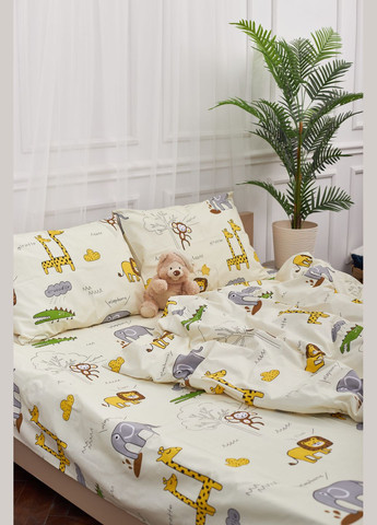 Комплект постільної білизни полуторний євро 160х220 наволочки 4х70х70 Бязь Gold Люкс (MS-820001274) Moon&Star Savanna (285717102)