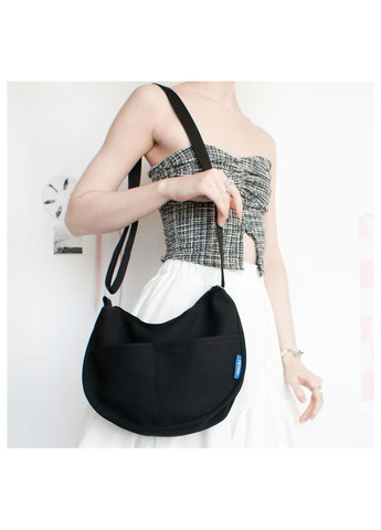 Сумка хобо без принта шопер большой в корейском минимализм стиле городская на молнии повседневная унисекс y2k базовая кросс-боди No Brand (366669520)