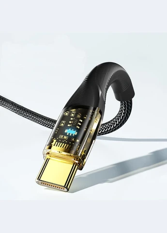 Кабель Interstellar Transparent Design USB Charging Cable Type C to Type C 100W 2m black Essager (302802559)
