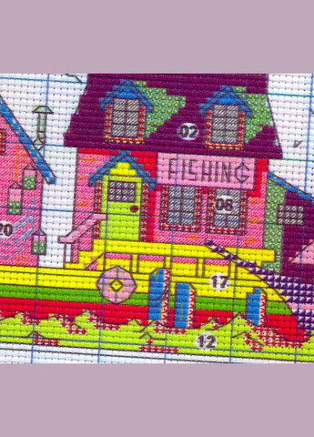 Набор для вышивания по нанесённой на канву схеме "Impression of seaside". AIDA 14CT printed 41*25 см Joy Sunday (313613047)