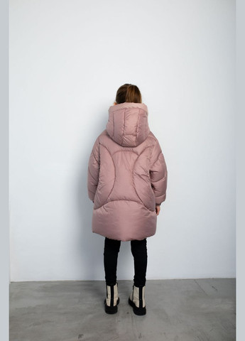 Комбинированная зимняя куртка т пудровый-пудровый Cvetkov Кира