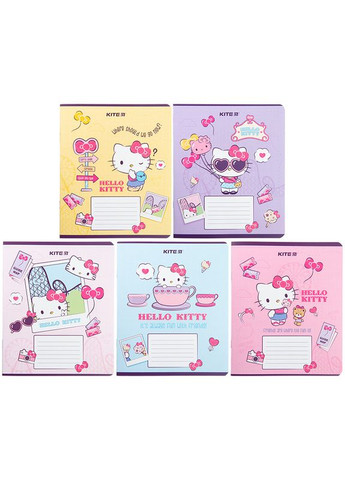 Набір шкільних зошитів 18 аркушів, клітинка, Hello Kitty (20 штук) hk23236 Kite (280916129)