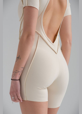 Женский Спортивный Комбинезон С Эффектом Push Up И Открытой Спиной Retrit White Without однотонный белый