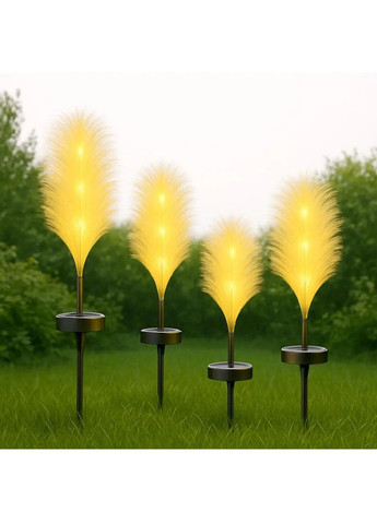 Комплект садових вуличних LED світильників очерету на сонячній батареї з теплим білим світлом 70 см 4 штуки (480693-Prob) Unbranded (340711358)