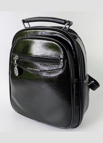 Рюкзак жіночий місткий з екошкіри на два відділення лаковий бежевий Karlos Marconi (347640649)