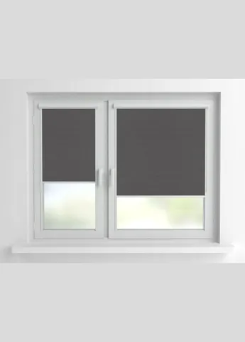 Рулонная штора Лён 2-519-1050 105x170 см закрытого типа Темно-серая Rolets (381750041)