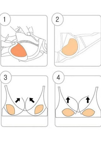 Пуш-ап вкладыши к бюстгальтеру силиконовая основа для лифчика Push up No Brand Вкладиш класичний бежевий (342758748)