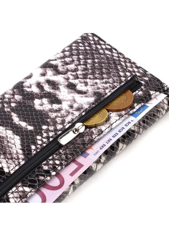 Женское фактурное портмоне из натуральной кожи с тиснением под змею 21692 Разноцветное Canpellini (298920767)