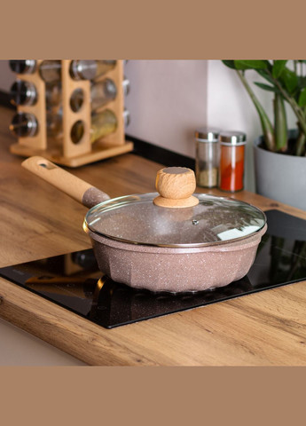 Алюминиевый сотейник 2,7 л с мраморным антипригарным покрытием Ø 24 см HP-4-436CO MGC (306849033)