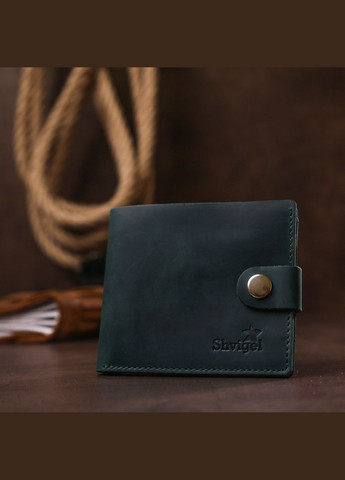 Урожай Шкіряне портмоне чоловіче 16435 Зелений Shvigel (306881849)