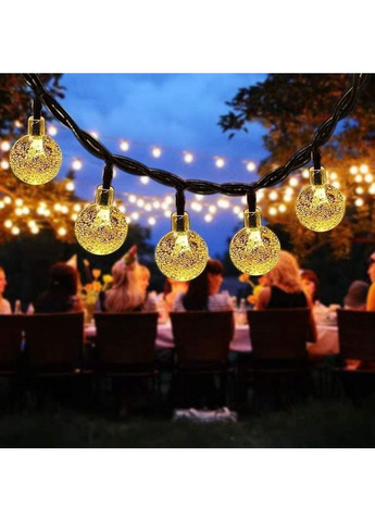 Вулична світлодіодна гірлянда на сонячній батареї "Кришталеві кулі", 50 куль, 8 режимів освітлення SunLamp (356893738)