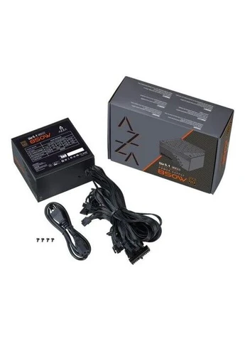 Блок питания 850 Вт, Black, 80+ Bronze, 12 см, 2xMolex / 6xSATA / 1x16-pin / 3x6+2-pin / 1x20+4-pin / 2x4+4-pin, защита Azza (395351928)