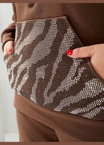 Жіночий теплий спортивний костюм двійка колір пляшка New Trend (306717585)