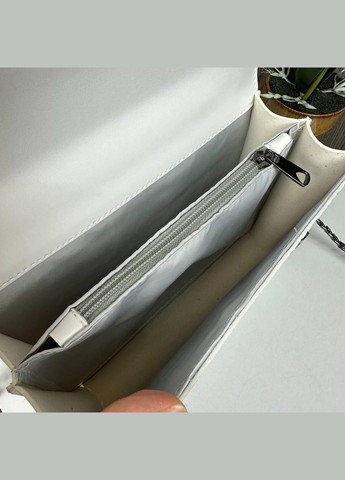 Женская мини сумочка клатч под рептилию с птичками на цепочке Белый No Brand (298997368)