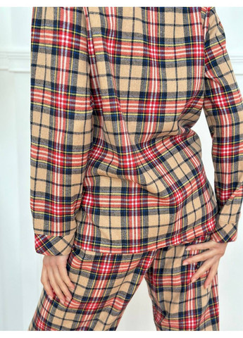 Піжама 3815 турецька преміальна фланель,у клітинку штани та сорочка Україна (371575543)