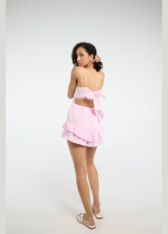 Женский комбинезон Гермес комбинезон-шорты однотонный розовый повседневный муслин