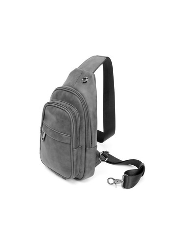 Классическая мужская сумка бананка на грудь барсетка на плечо кросс боди черная экокожа Серый Eton (336551897)