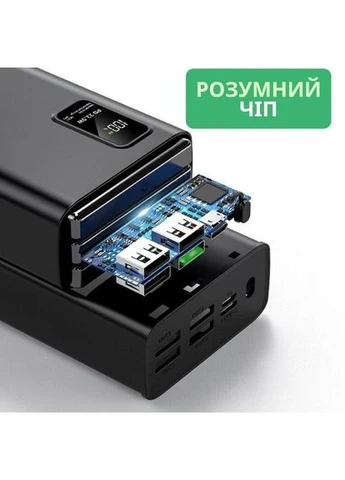 Повербанк LX-A35B 30000 мА·год із швидкою зарядкою 22.5W, дисплеєм та двостороннім Type-C (PD 20W) — 5 портів, No Brand (378809837)