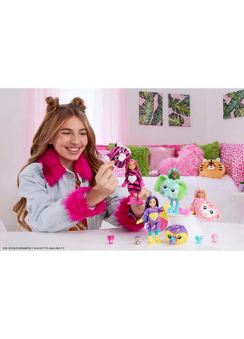 Кукла-сюрприз Cutie Reveal Chelsea Toucan Plush Челси в костюме, Тукан Барби Милашка проявляшка Barbie (365251538)