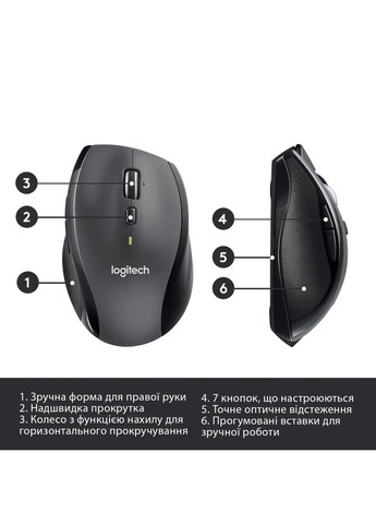 Мышь беспроводная M705 Marathon Black лазерная (910-001949) Logitech (342330855)