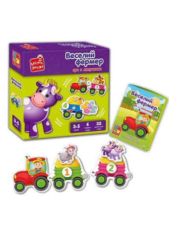 Дитяча настільна гра "Веселий фермер" VT2100-13 з липучками Vladi toys (367968692)