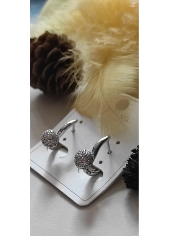 Серьги шарики с фианитами родий Xuping Jewelry (370792352)