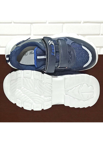 Синие демисезонные ортопедические текстильные кроссовки на липучках для мальчика Boyang