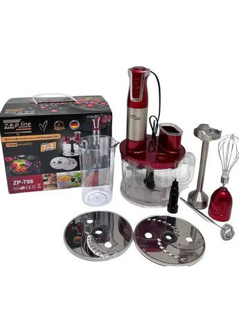 Багатофункціональний блендер 7в1 1500Вт ZP- Червоний Zepline 798 (371656960)