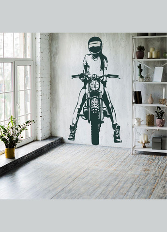 Трафарет для покраски, Девушка на мотоцикле, одноразовый из самоклеящейся пленки 190 х 95 см Декоинт (278287715)