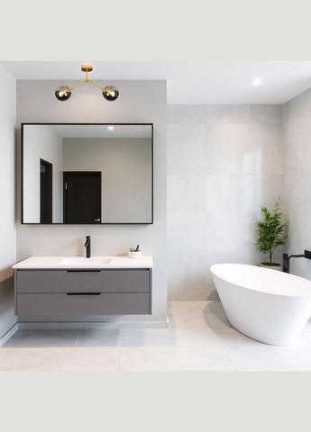 Потолочная люстра с двумя дымчатыми плафонами (52-9811-2 BRZ+BK) No Brand (370071052)