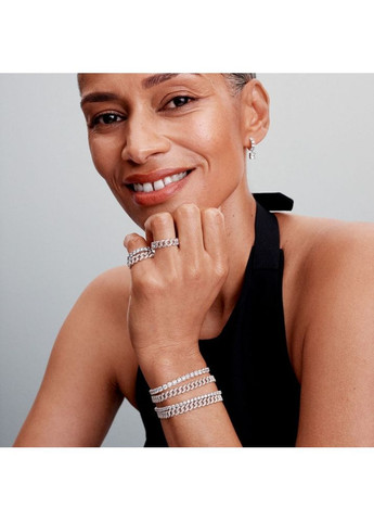 Серебряный браслет Пандора сияющий теннисного дизайна 593539C01 Kabluchka (355347780)