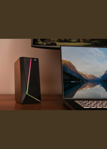 Акустична система PCS233 RGB, 2.0, USB, Black 2E (315350091)