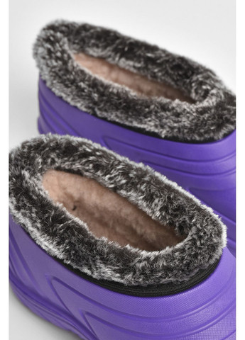 Сиреневые калоши детские на меху сиреневого цвета Let's Shop со шнурками