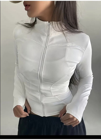 Жіночий однотонний топ з довгим рукавом, тканина мікродайвінг, чорний No Brand (362490407)